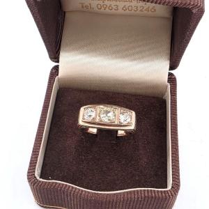 Anello in oro rosa 14kt con diamanti