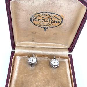 Orecchini in oro bianco 18kt con diamanti importanti