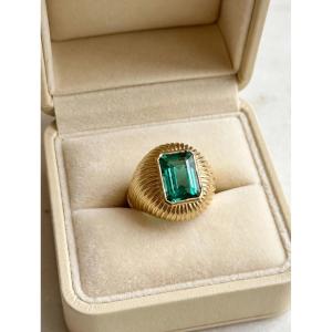 Anello Vintage con Smeraldo Zambia centrale Ct 2.50