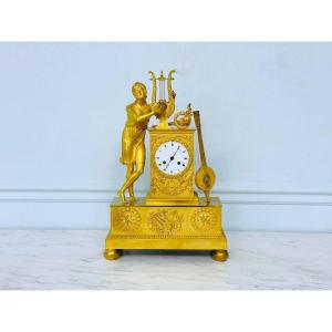 Empire Pendulum In Gilt Bronze.