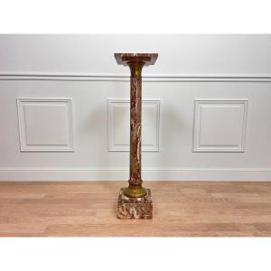 Red Pyrenees Marble Column – Late 19th Century