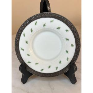 Sevres Porcelain Saucer With Sterling Silver Frame In Tbe