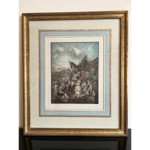 After Philibert-louis Debucourt Paris, 1755-1832 And The Bride's Minuet, Color Engraving