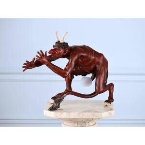 Vienna Bronze Devil Thumbing His Nose, Fb Bergmann Hallmark.