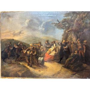“battle Scene”, Oil On Canvas, Ferdinand De Braekeleer, Dated And Signed 1861