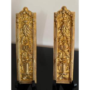Antique Gilt Bronze Decorative Door Plates