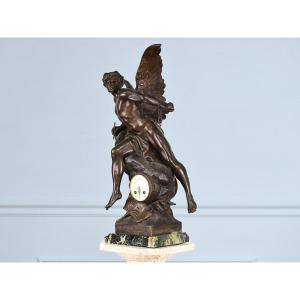 French Mythological Figurative Clock After Emile Picault, 19th Century