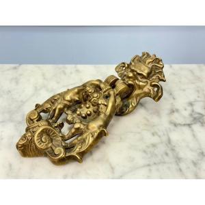 Putti Door Knocker With Medici Family Crest From The 20th Century