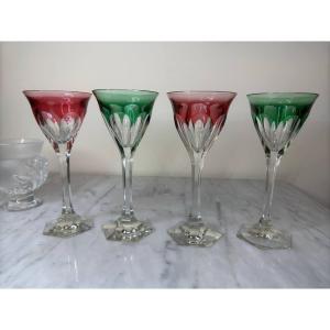 Rohmer Pink And Green Color Glasses In Baccarat Crystal