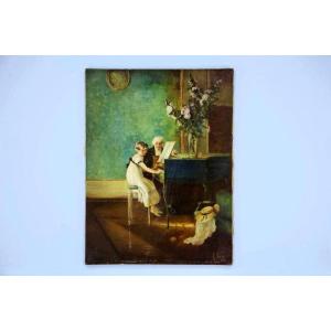 The Harpsichord Lesson, After Jules-alexis Muenier (1863 - 1942)
