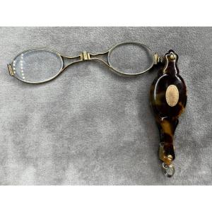 Hand Face, Glasses, Binocle Napoleon III Rose Gold Plated