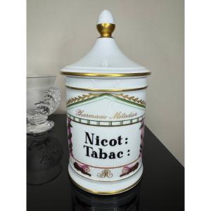 Porcelain Pharmacy Jar Goumot Labesse Limoges France Nicot 19th Century
