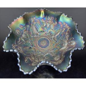 Northwood Wishbone Pattern Amethyst Carnival Glass