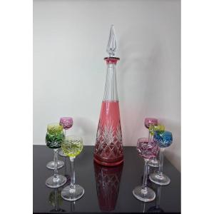 Carafe And Digestive, Port Or Liqueur Glasses In Crystal
