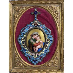 Travel Altar, Champlève Enamel, Cloisonne Enamels, Virgin And Child