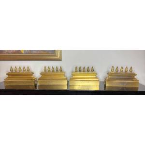 Andirons Or Bedside Tables In Gilded Bronze