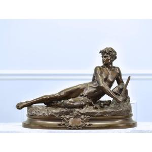 Léon Bonduel (1857-1928) “the Alert” Sculpture In Chiseled And Patinated Bronze