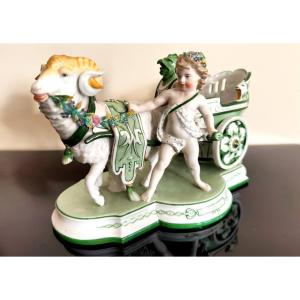 Kpm Berlin Porcelain Allegory Cherub - Ram