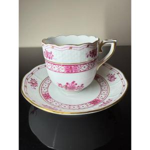 Coffee Cup And Saucer Chinese Bouquet Raspberry By Herend