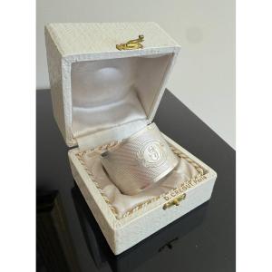 Solid Silver Napkin Ring In Louis XVI Style, Monogram, Minerva Hallmark