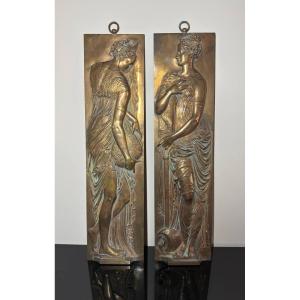 Relief Plaques F. Barbedienne After Jean Goujon “fountain Of The Innocents”