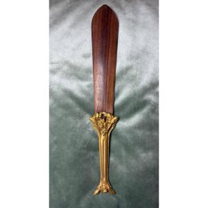 Letter Opener In Gilt Bronze And Wood