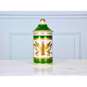Empire Style Porcelain Pharmacy Jar With Bee And Eagle Decoration