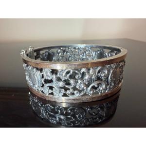 Antique Openwork Renaissance Solid Silver Bracelet