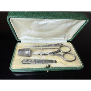 Antique Silver Sewing Kit