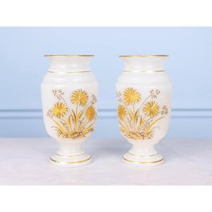 Pair Of Opaline Vases