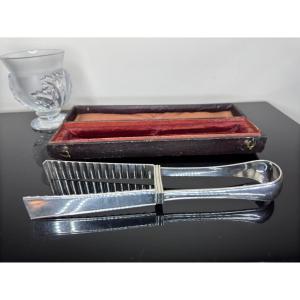 Solid Silver Asparagus Tongs, Napoleon III Period, Minerva Hallmark + Silversmith Hippolyte Thomas