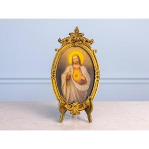 Ancient Painting Of The Sacred Heart Of Jesus