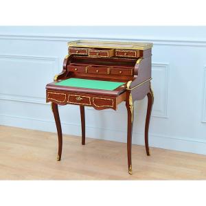 Napoleon III Donkey-back Desk, Louis XV Style Cylinder Secretary