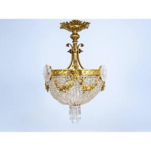 Louis XVI Style Chandelier, Bag Of Pearls, Basket