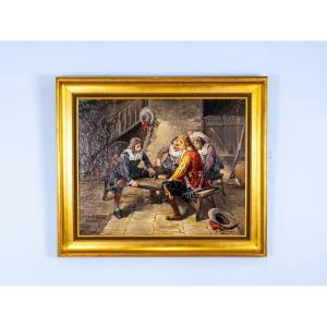 Musketeers Playing Dice, Luigi Giorgio Baldero, 19th Century, Italy