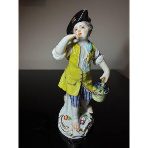 Meissen Porcelain Figurine, A Young Gardener