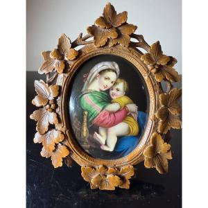 Miniature, Painting On Porcelain, Napoleon III Era