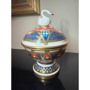 Drageoir, Swan Box Villeroy & Boch, Mettlach, Second Half Of The 20th Century.