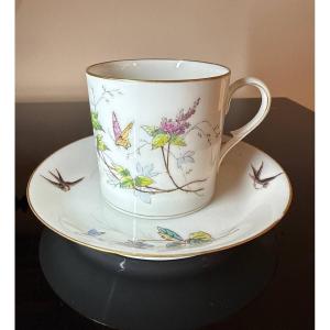 Cup And Saucer In Jean Pouyat Limoges Porcelain