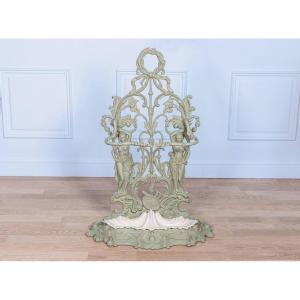 Cast Iron Umbrella Stand Signed "corneau".