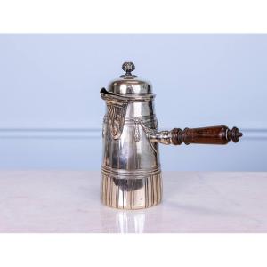 Chocolatière In Sterling Silver With Wooden Handle