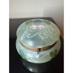 Bonbonnière Box In Enamelled Glass Art Nouveau Style Legras