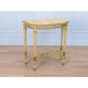 Louis XVI Style Wooden Console With Marble Top
