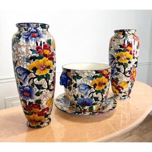 Ceramics From Gien Manufacture To Hand Painted Pivoines.