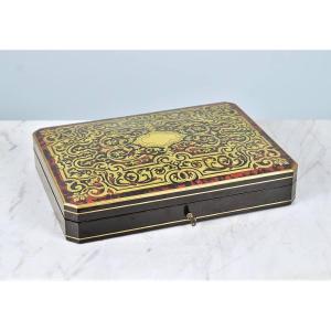 Boulle Marquetry Games Box, Louis XIV Style, Napoleon III Period
