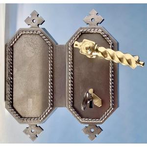 Vertical Interior Door Lock Neo Gothic Style XIXth Century
