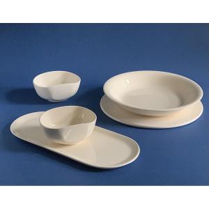 Fine Earthenware Dinnerware Set From Sain-méen-le-grand Attributed To Louis Delachenal 1950