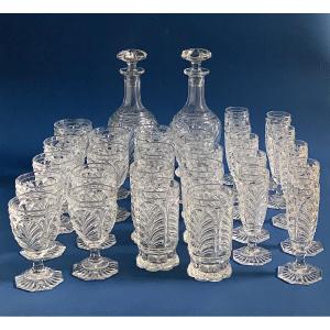 Baccarat Glassware Set, Aumale Model, 19th Century