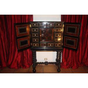 Cabinet And Its Base In Marquetry And Ivory, Holland, 17th Century