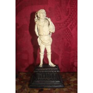 The Ivory Goose Seller Of Flemish Origin, From The 18th Century.